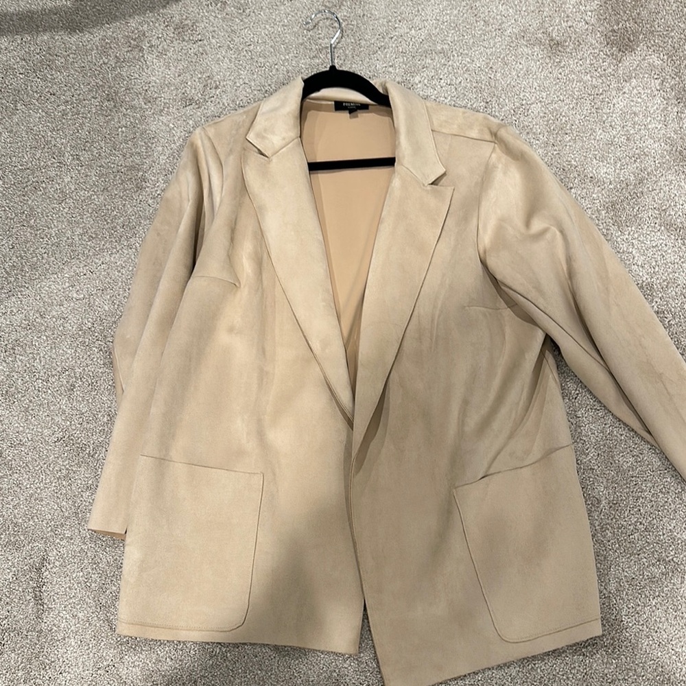 Premise Tan Blazer Relaxed Fit Classic Lapel